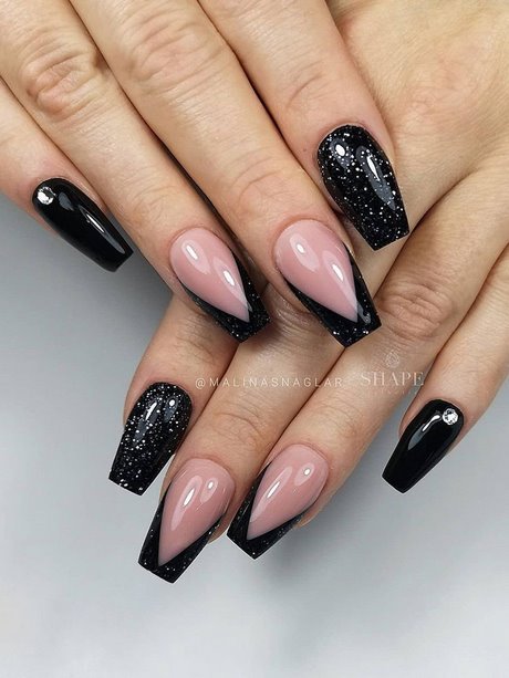 black-french-nail-art-28_4 Negru Franceză nail art