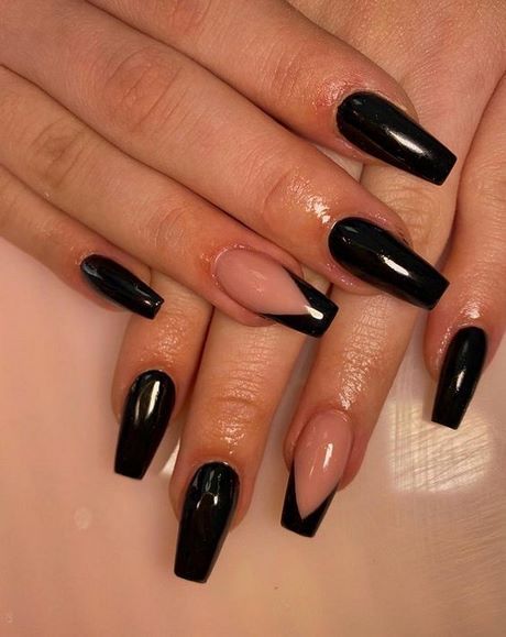black-french-tip-nail-designs-68_17 Negru Franceză sfat modele de unghii