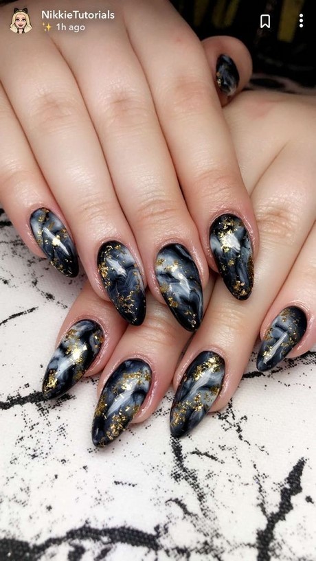 black-marble-nail-design-19_3 Design de unghii din marmură neagră