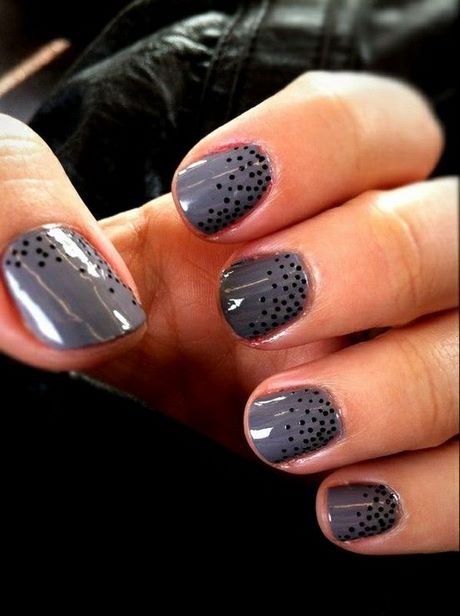 black-nails-with-polka-dots-64_7 Unghii negre cu buline