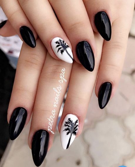 Design de unghii de palmier negru
