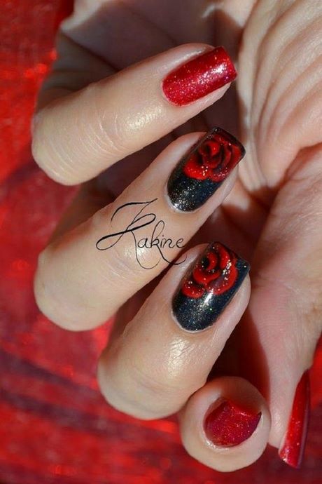 black-rose-nail-design-76_6 Design de unghii de trandafir negru