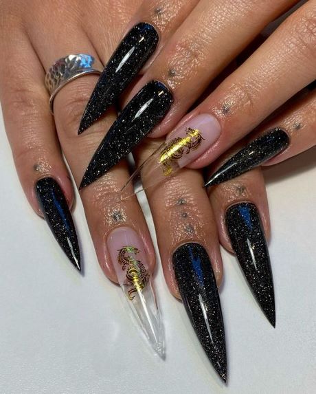 black-stiletto-nails-designs-61_18 Modele de unghii stiletto negre