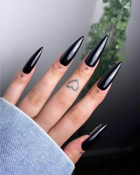 black-stiletto-nails-designs-61_20 Modele de unghii stiletto negre