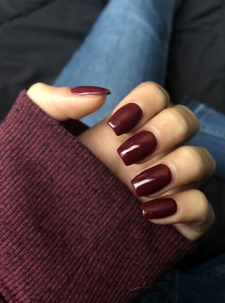 burgundy-short-coffin-nails-31 Burgundia scurt sicriu cuie