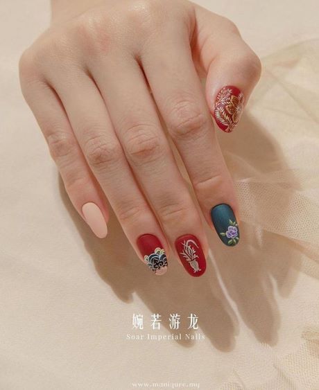 chinese-new-year-gel-nail-design-36_11 Design de unghii cu gel de Anul Nou Chinezesc