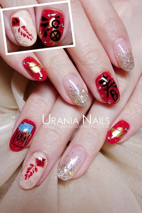 chinese-new-year-gel-nail-design-36_16 Design de unghii cu gel de Anul Nou Chinezesc