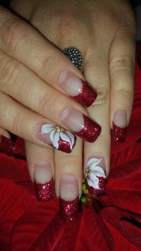christmas-flower-nail-design-68_5 Design de unghii de flori de Crăciun