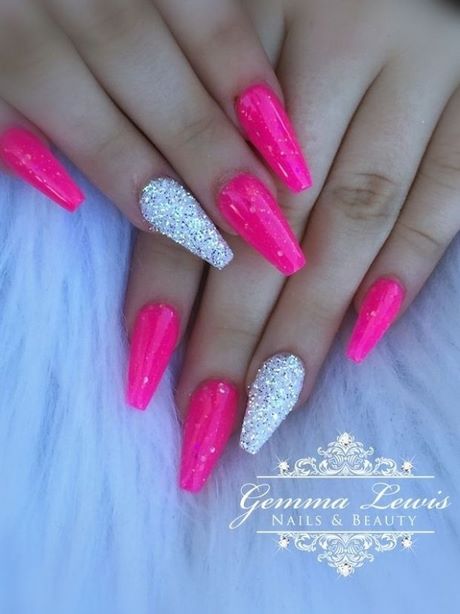 coffin-pink-glitter-nails-67_5 Sicriu roz sclipici cuie