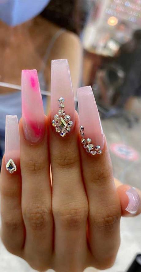 diamond-acrylic-nails-designs-42_8 Modele de unghii acrilice cu diamante