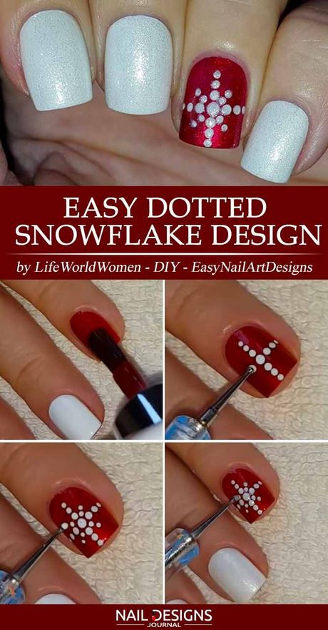 DIY snowflake nail art
