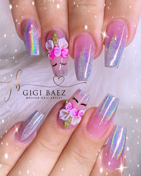 easy-unicorn-nail-designs-95_9 Modele ușoare de unghii unicorn