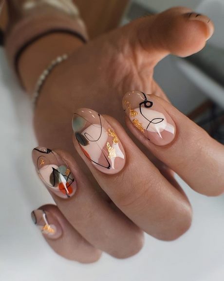 Toamna marmura nail art