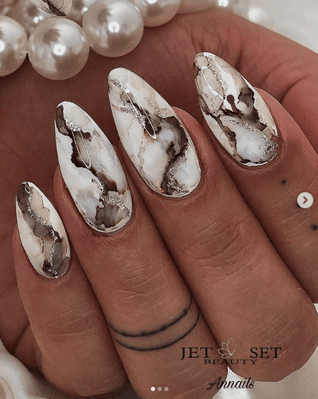 fall-marble-nail-art-42 Toamna marmura nail art