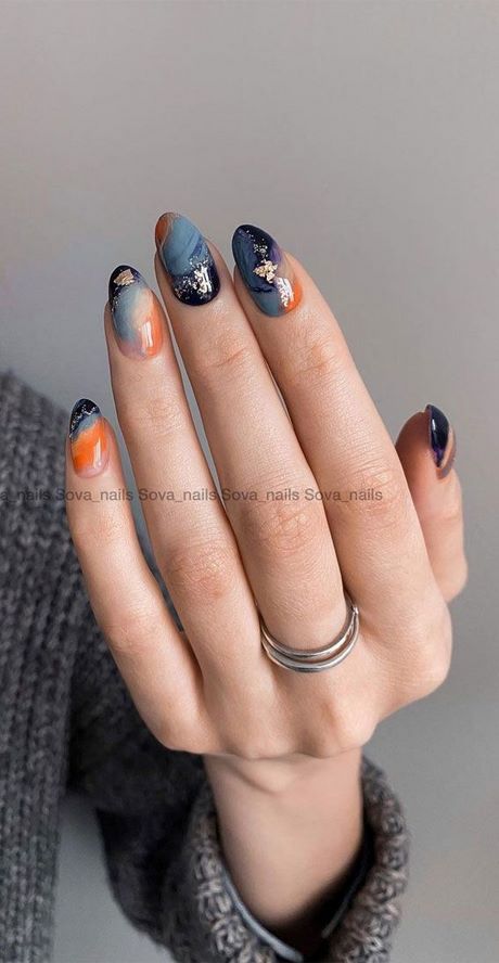fall-marble-nail-art-42_14 Toamna marmura nail art