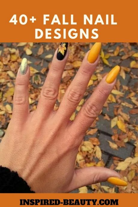 fall-nail-designs-easy-60_15 Toamna modele de unghii ușor