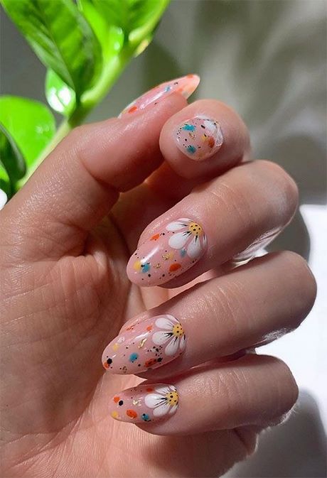 floral-gel-nail-designs-94_3 Modele de unghii cu gel Floral