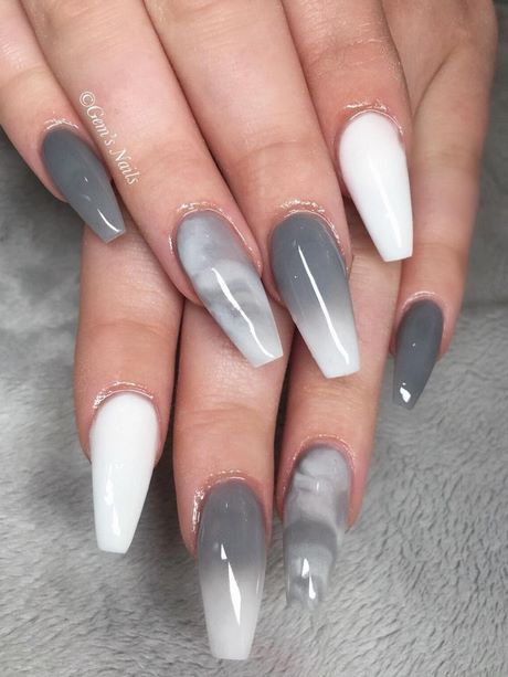 gray-and-white-marble-nails-58_11 Unghii de marmură gri și alb