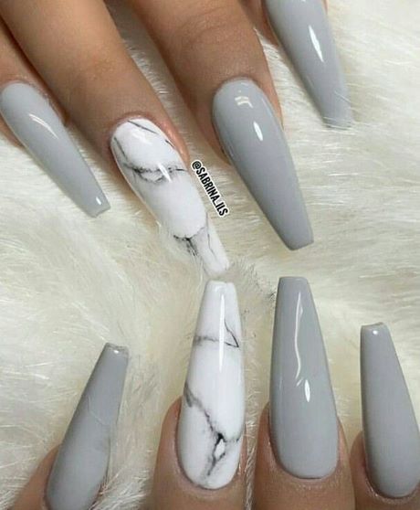 gray-and-white-marble-nails-58_5 Unghii de marmură gri și alb