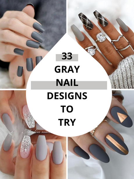 gray-coffin-nail-designs-54 Modele de unghii sicriu gri