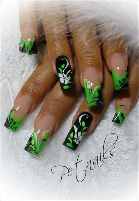 green-black-nail-art-82_7 Arta de unghii negru verde
