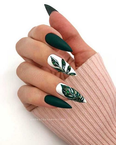 green-white-nail-art-43_8 Arta de unghii alb verde