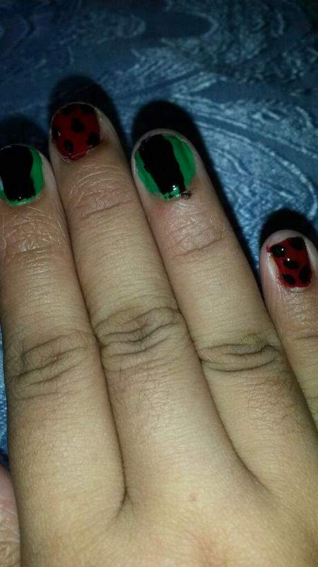 Ladybug nail art design