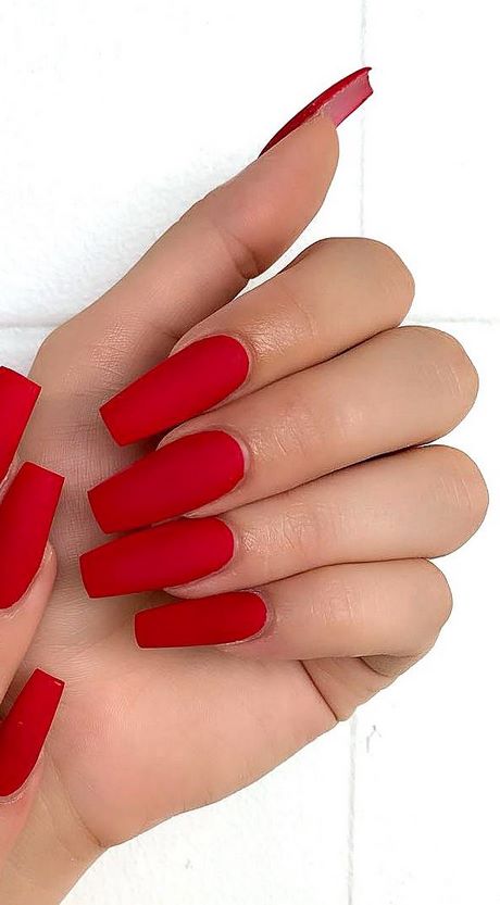 matte-red-acrylic-nails-coffin-22_7 Mată roșu cuie acrilice sicriu