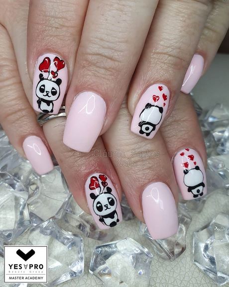 Nail art design panda