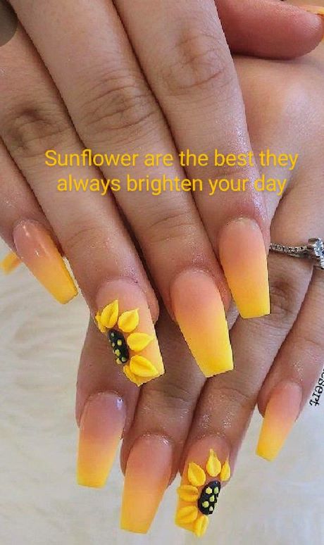 nail-art-designs-sunflowers-43_5 Nail art modele floarea-soarelui