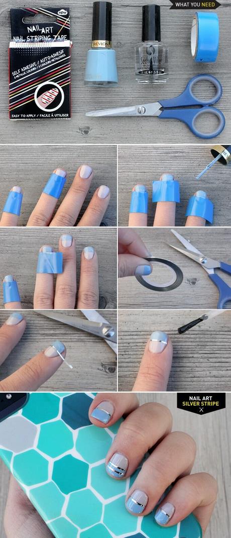 nail-art-designs-using-scotch-tape-26_5 Modele de artă de unghii folosind bandă scotch