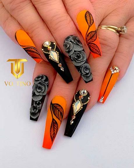 nail-designs-orange-and-black-69_9 Modele de unghii portocaliu și negru