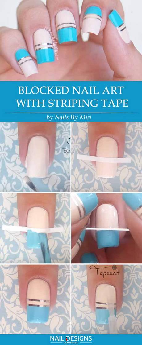 nail-designs-with-tape-for-short-nails-04_11 Modele de unghii cu bandă pentru unghii scurte