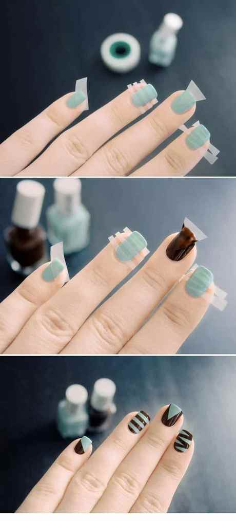 nail-designs-with-tape-for-short-nails-04_3 Modele de unghii cu bandă pentru unghii scurte