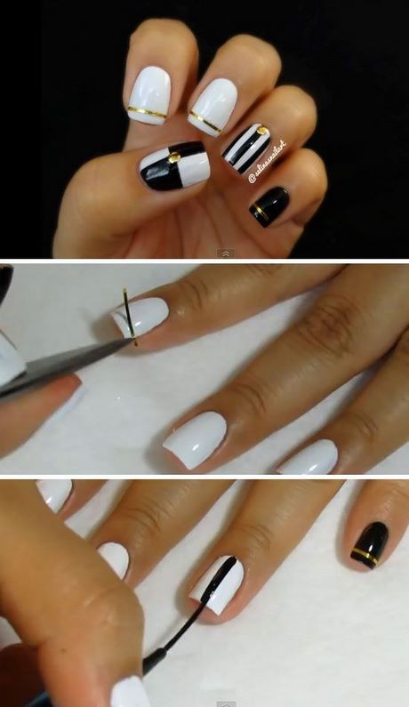 nail-designs-with-tape-for-short-nails-04_8 Modele de unghii cu bandă pentru unghii scurte