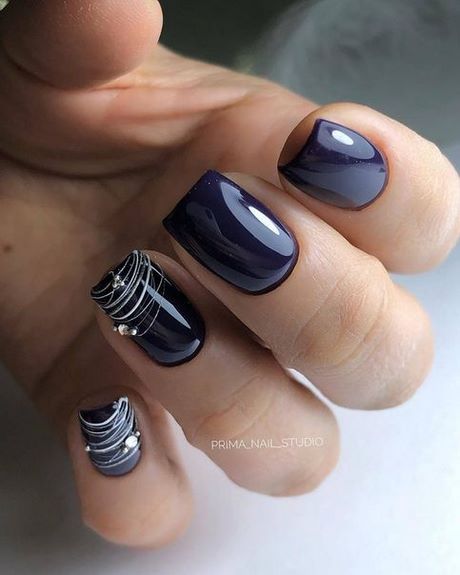 navy-gel-nail-designs-02_12 Modele de unghii cu gel bleumarin