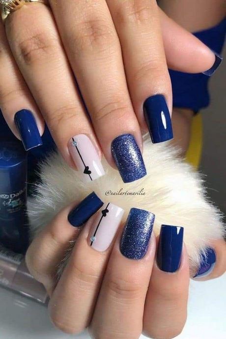 navy-gel-nail-designs-02_6 Modele de unghii cu gel bleumarin