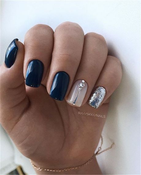 navy-gel-nail-designs-02_7 Modele de unghii cu gel bleumarin