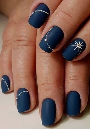 navy-gel-nail-designs-02_9 Modele de unghii cu gel bleumarin