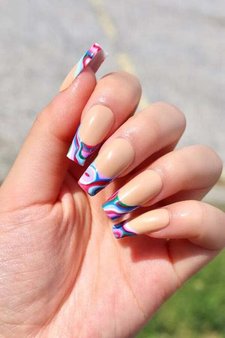 neon-french-tip-nail-designs-94 Neon Franceză sfat modele de unghii