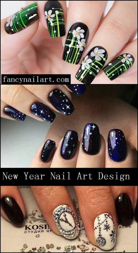 new-years-design-nails-48_7 Cuie de design de Anul Nou