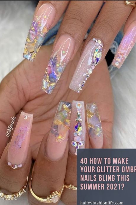 pink-and-white-ombre-nails-with-rhinestones-49_15 Roz și unghii ombre albe cu pietre
