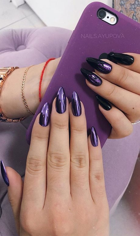 purple-and-black-nail-design-41_10 Design de unghii violet și negru