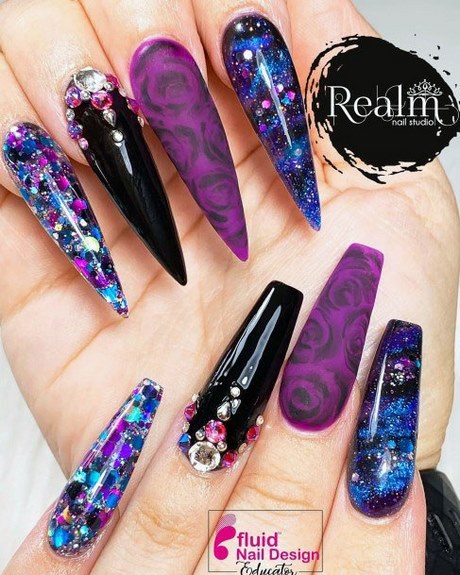 purple-and-black-nail-design-41_18 Design de unghii violet și negru