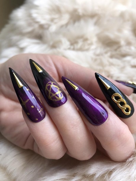 purple-and-black-nail-design-41_19 Design de unghii violet și negru