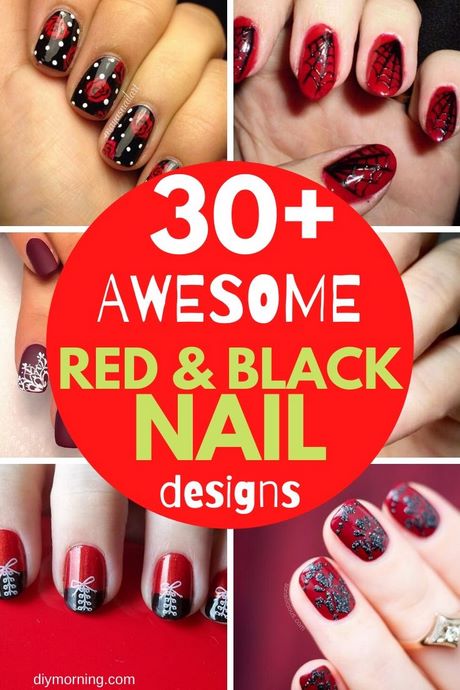 red-and-black-gel-nail-designs-16_17 Modele de unghii cu gel roșu și negru