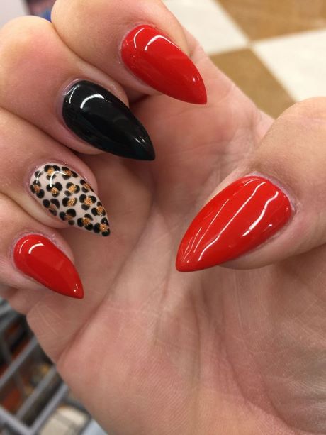 red-and-black-leopard-print-nails-88_8 Unghii cu imprimeu leopard roșu și negru