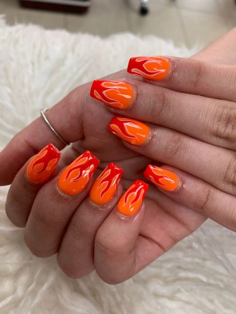 red-and-orange-nail-designs-85_14 Modele de unghii roșii și portocalii