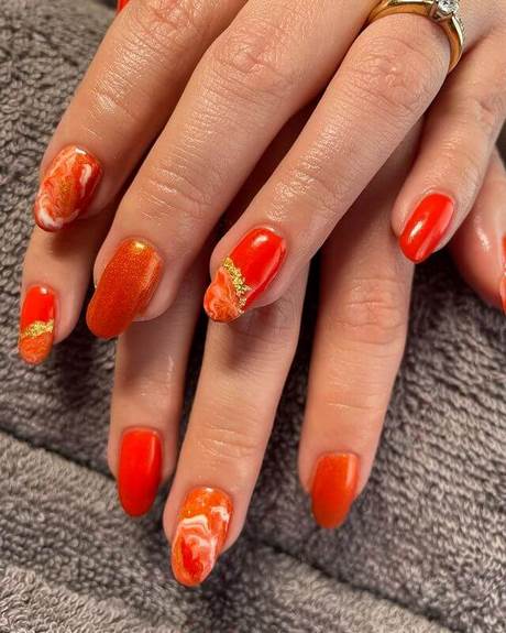 red-and-orange-nail-designs-85_6 Modele de unghii roșii și portocalii