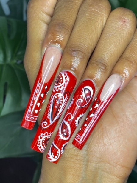 red-bandana-nail-designs-70 Modele de unghii cu bandană roșie